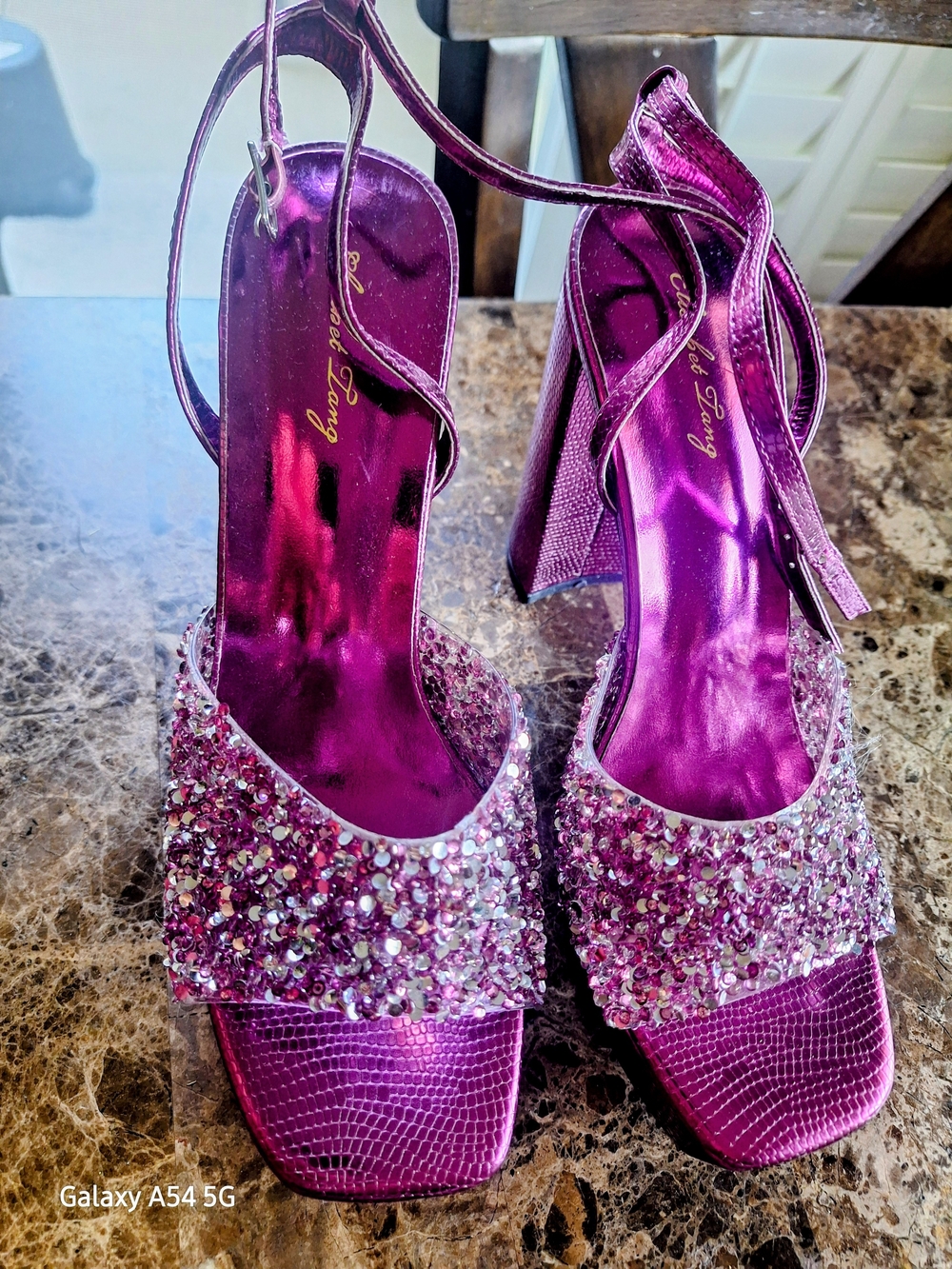 Striking Fuchsia Embellished Women's Heels Size 7